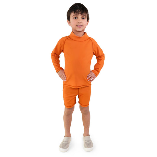 Tangerine | Kids UV Swim Trunks