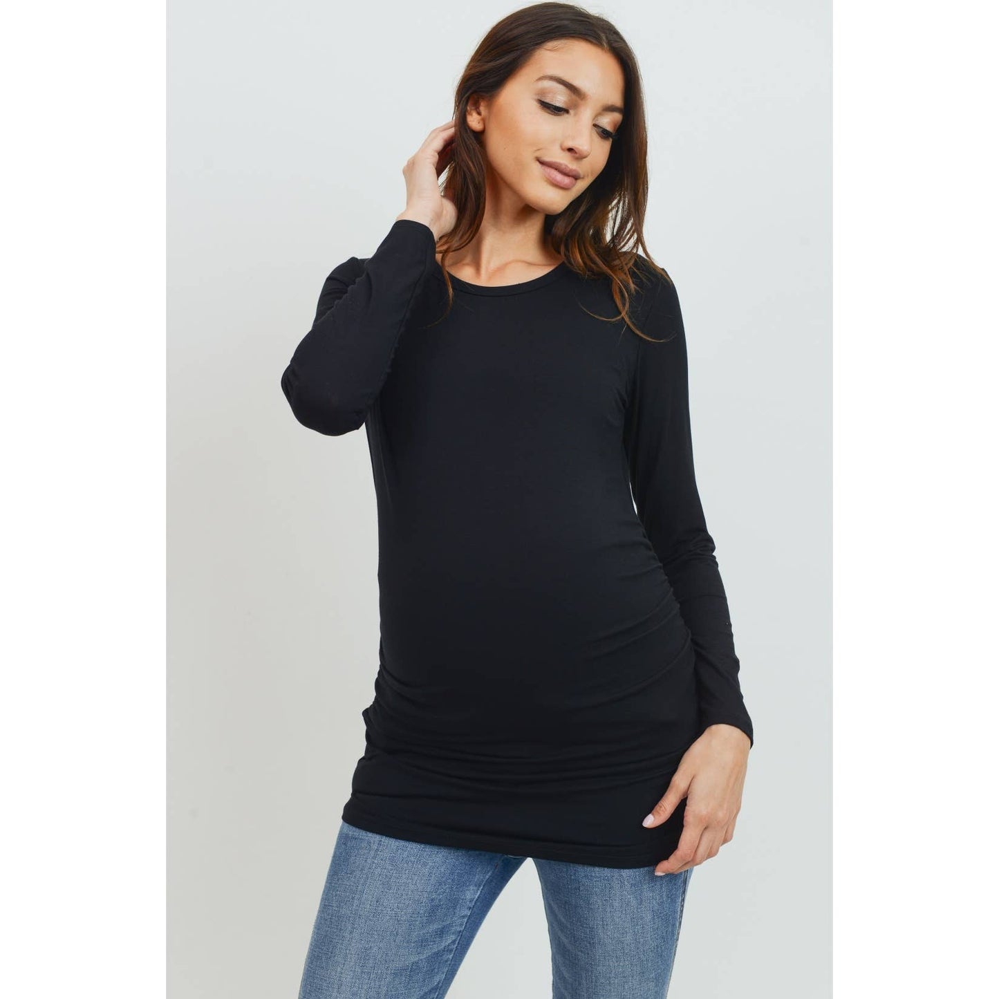 Modal Jersey Round Neck Long Sleeve Top