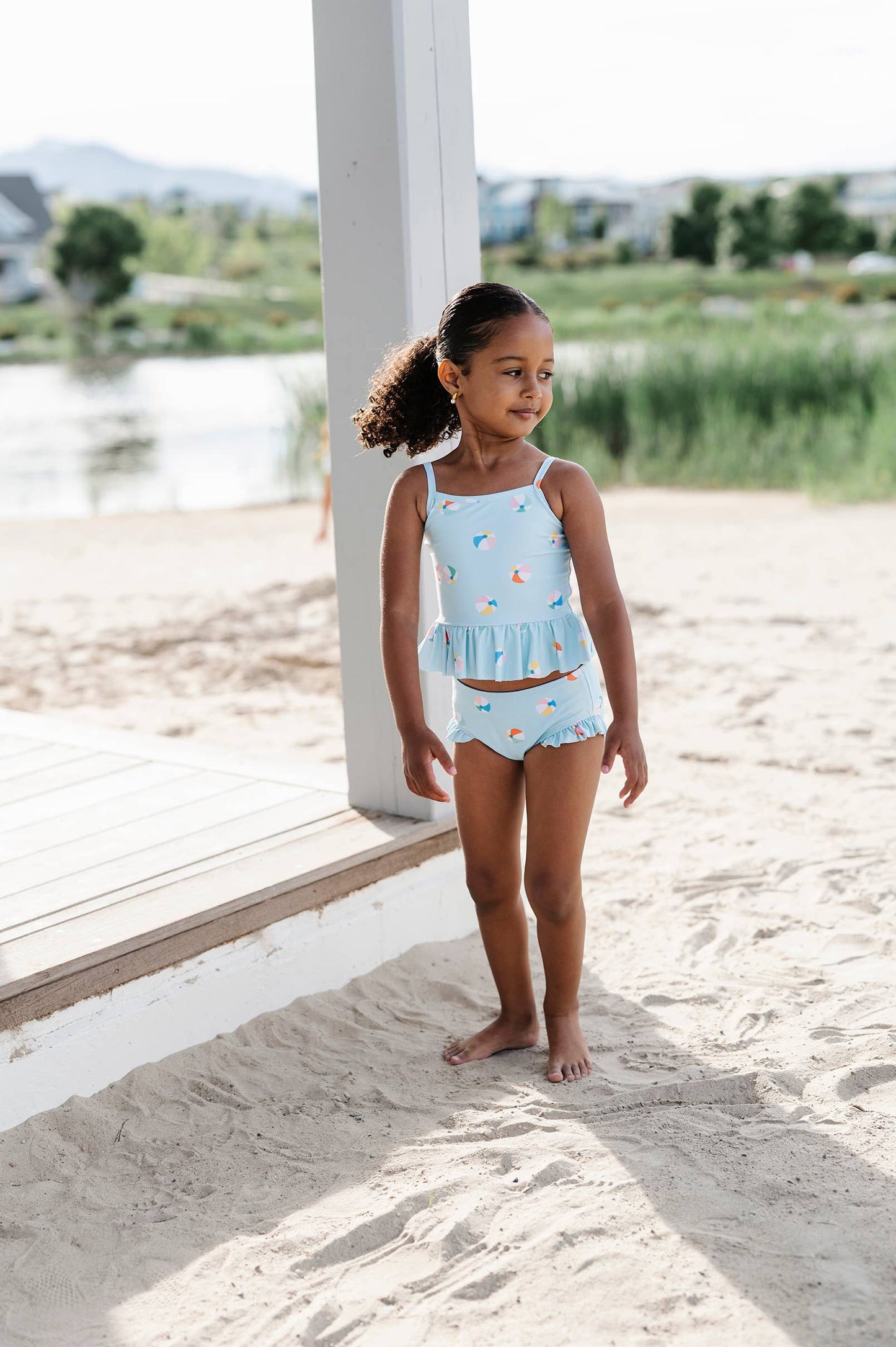 Emma Swim in Beach Ball | UPF 50 2-piece swimwear