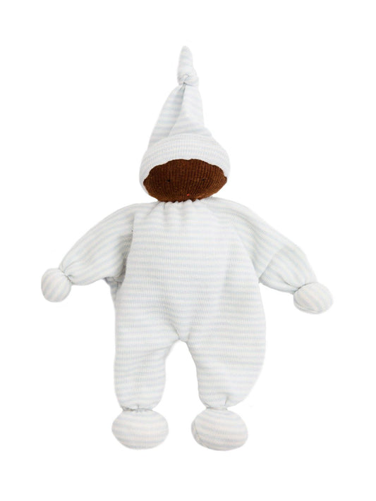 Baby Buddy Lovey - Brown Skin Blue Stripe