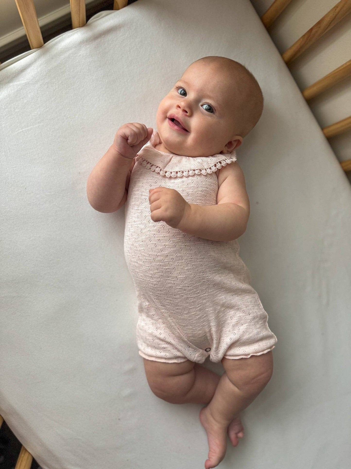 Cotton Candy | Organic Pointelle Bubble Romper