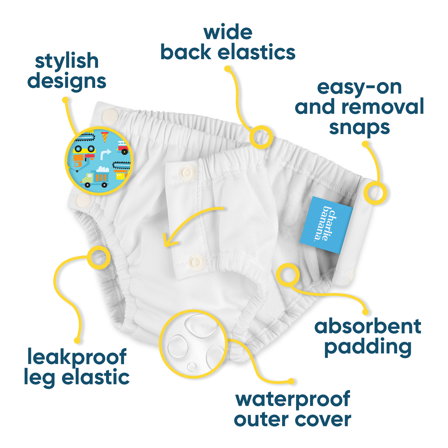 Reusable Potty Training Pants with Snaps, Pink Forest, 1ct