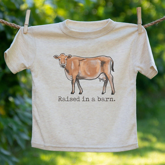 Raised in a barn Cow Country Western Boy Farm Girl Clothing