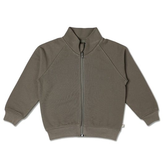 Organic Fleece Zipper Jacket - Olive