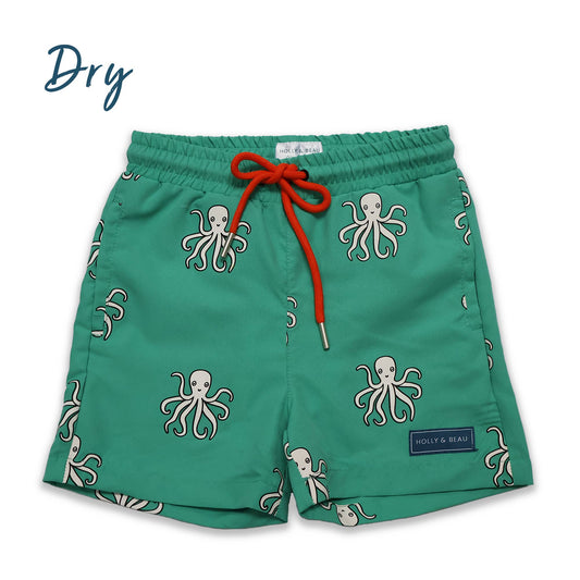 Octopus Color Changing Boys Swim Trunks