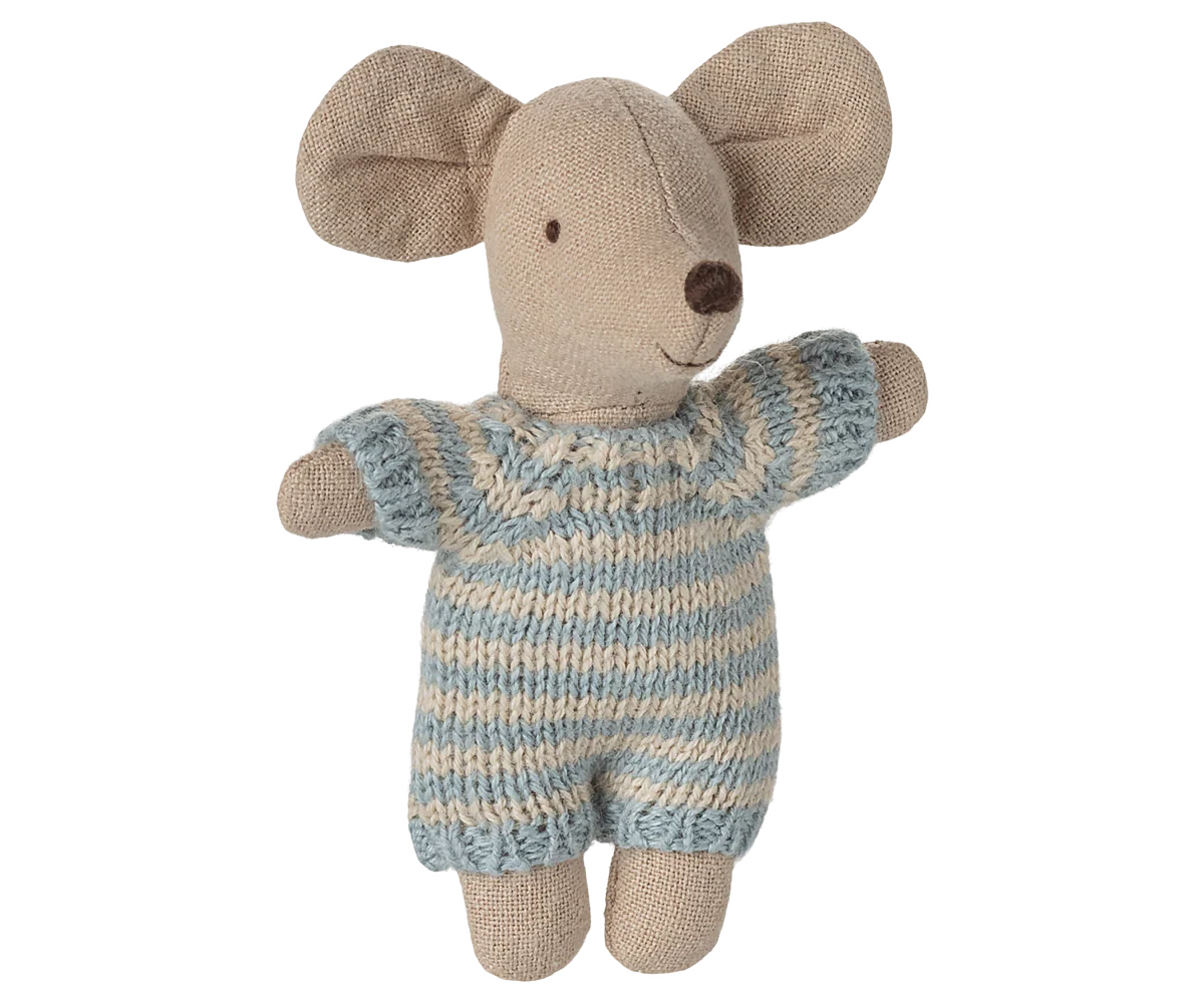 Baby Mouse in carry cot -Blue
