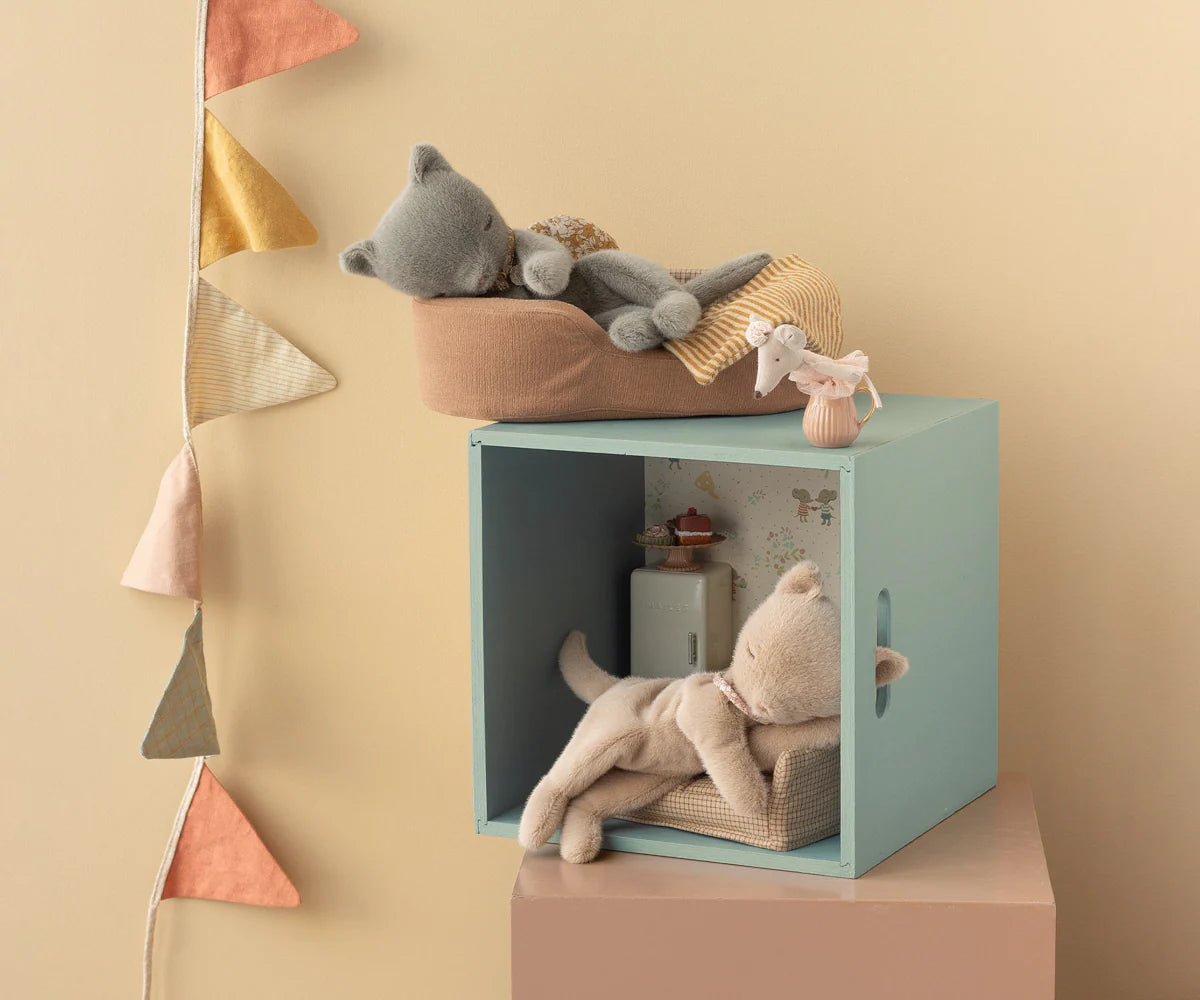 Sleeping Kitten Plush- Cream Peach