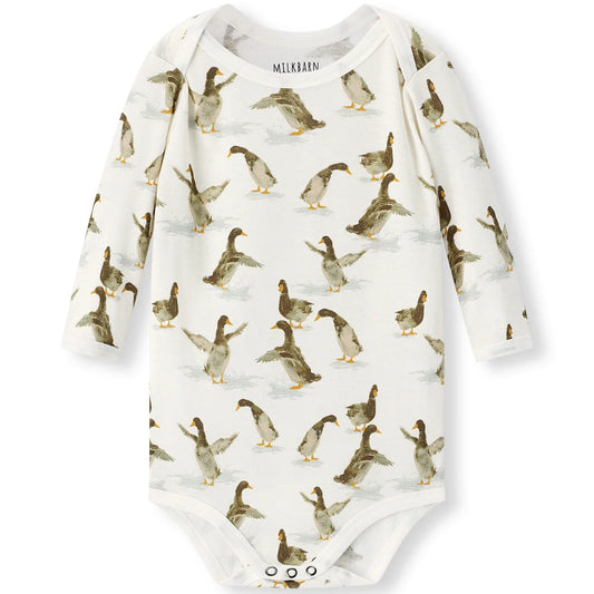Organic Cotton Gown and Hat Set | Duck