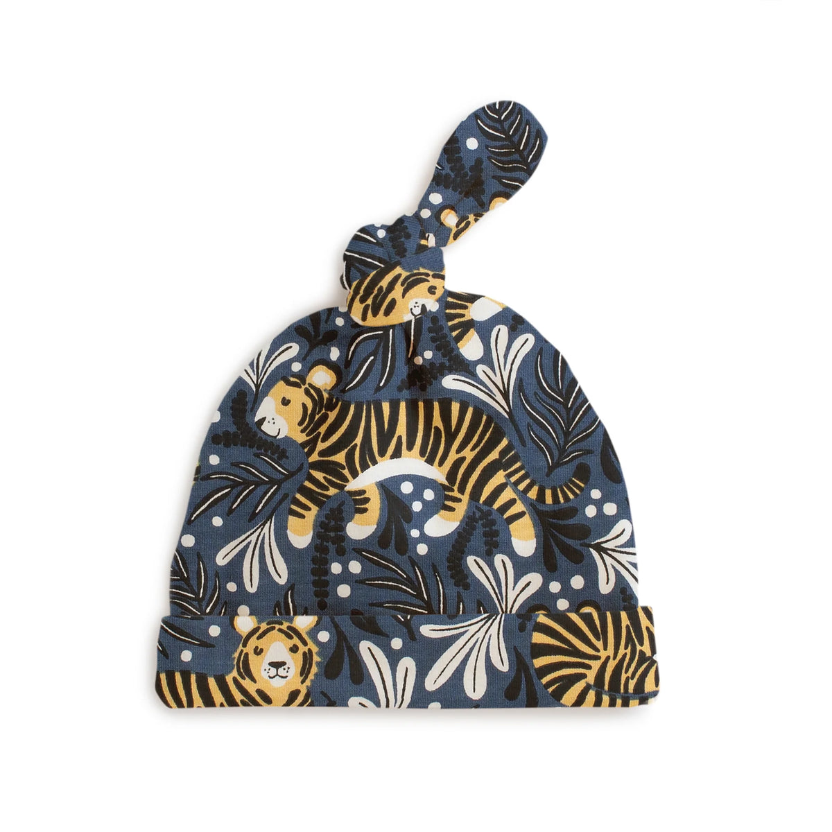 Knotted Baby Hat - Dreaming Tigers Navy