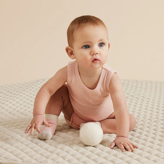 Organic Pointelle Singlet Bodysuit | Cantalope