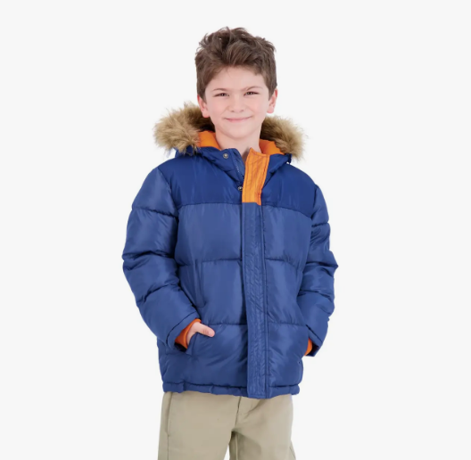 Nordic Coat With Detachable Faux Hood | Navy