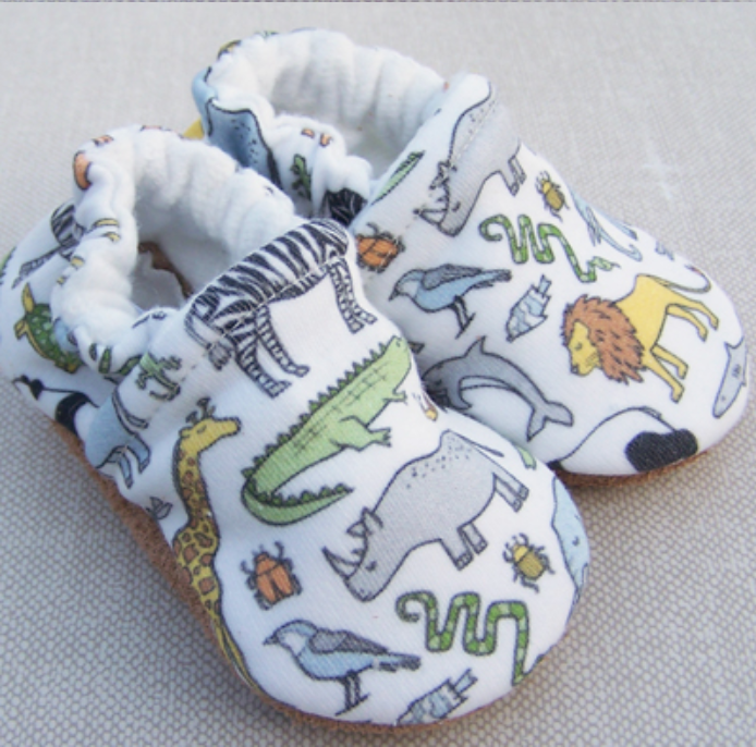 Organic Cotton Infant and Toddler Slippers | Animals