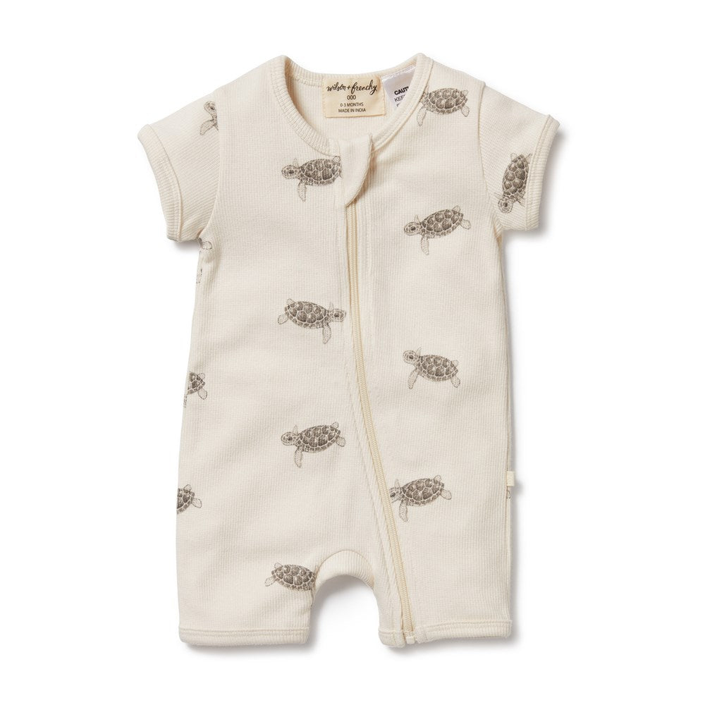 Organic Cotton Boyleg Zipsuit | Tiny Turtle