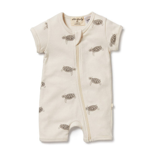 Organic Cotton Boyleg Zipsuit | Tiny Turtle