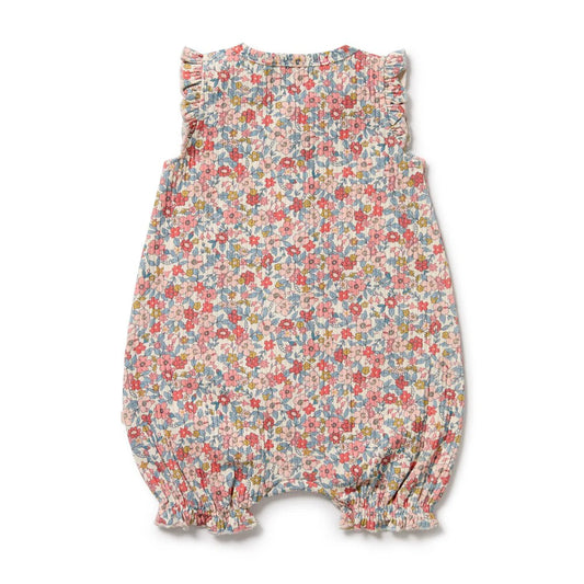 Summer Bloom- Organic Ruffle Zipsuit