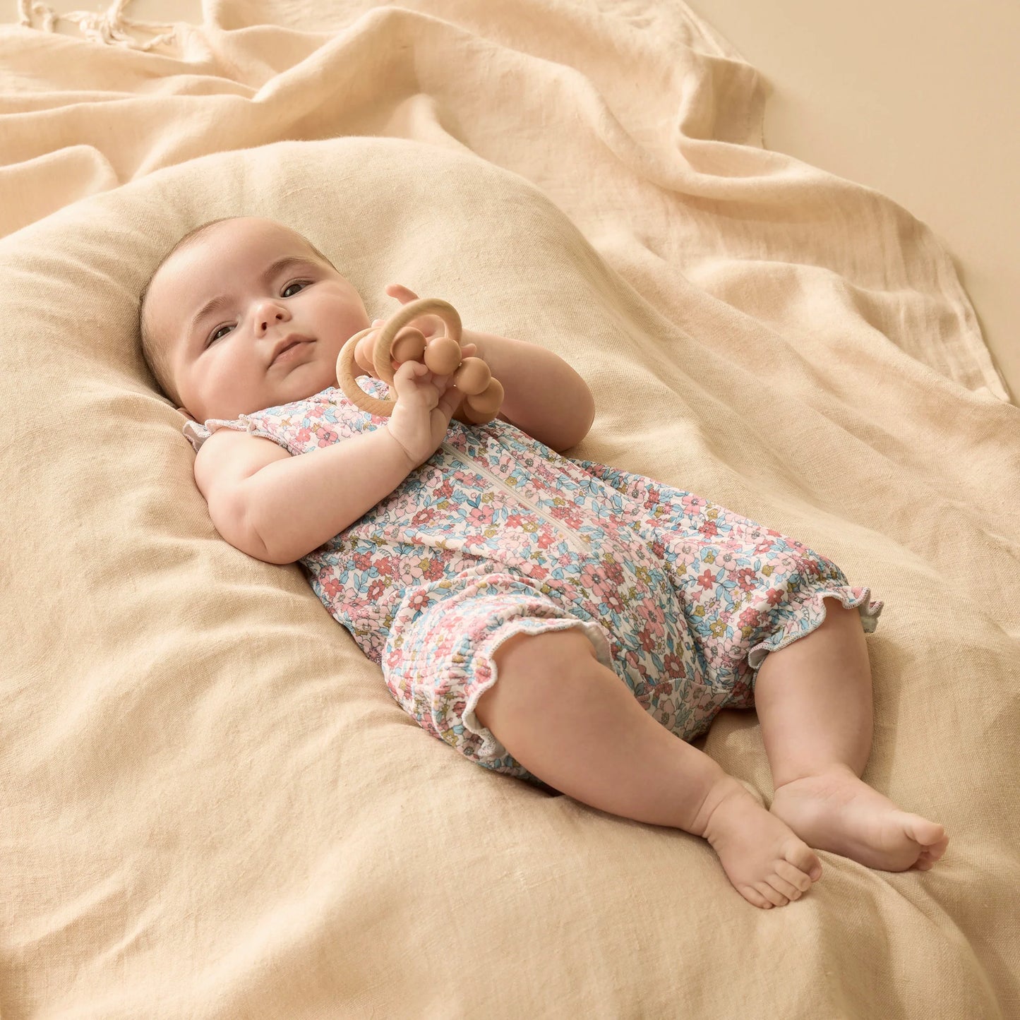 Summer Bloom- Organic Ruffle Zipsuit