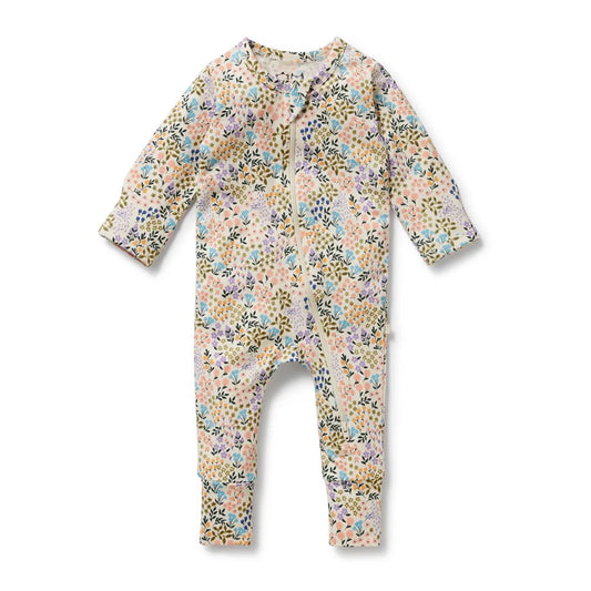 Tiny Bloom Organic Zipsuit