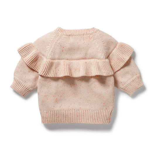 Fairy Floss Organic Knitted Ruffle Jumper