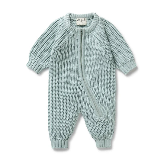 Duck Egg Organic Knitted Growsuit