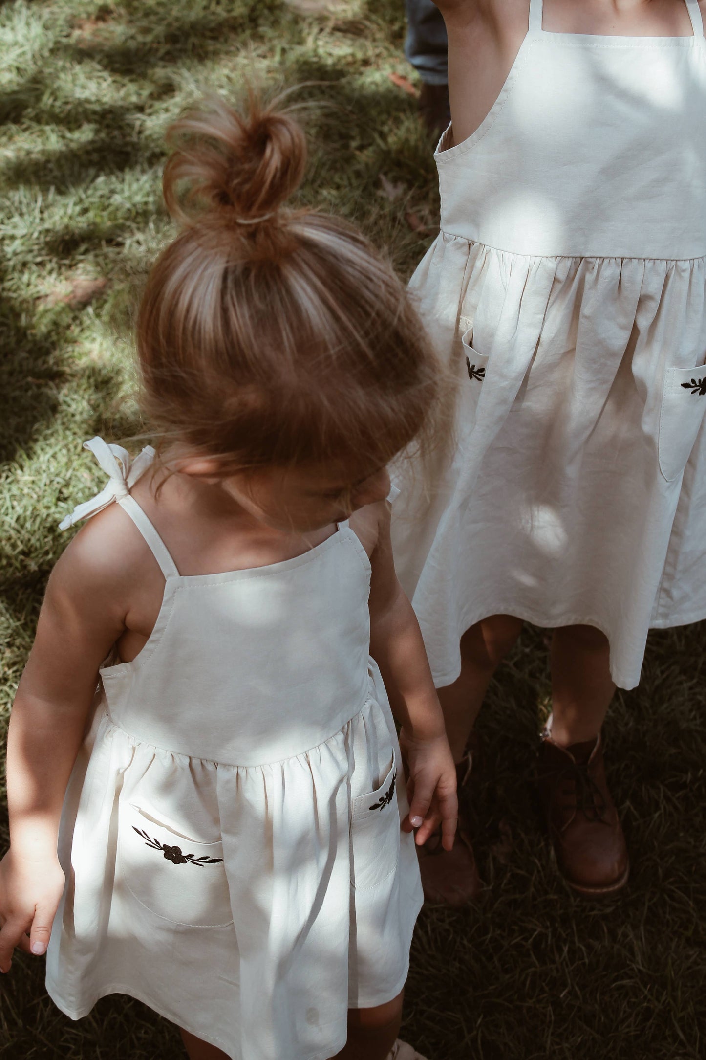 Baby / Girl Embroidered Summer Beige Dress 100% Cotton