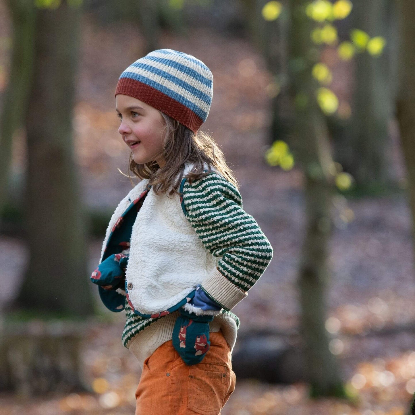 Olive Striped Snuggly Knitted Jumper