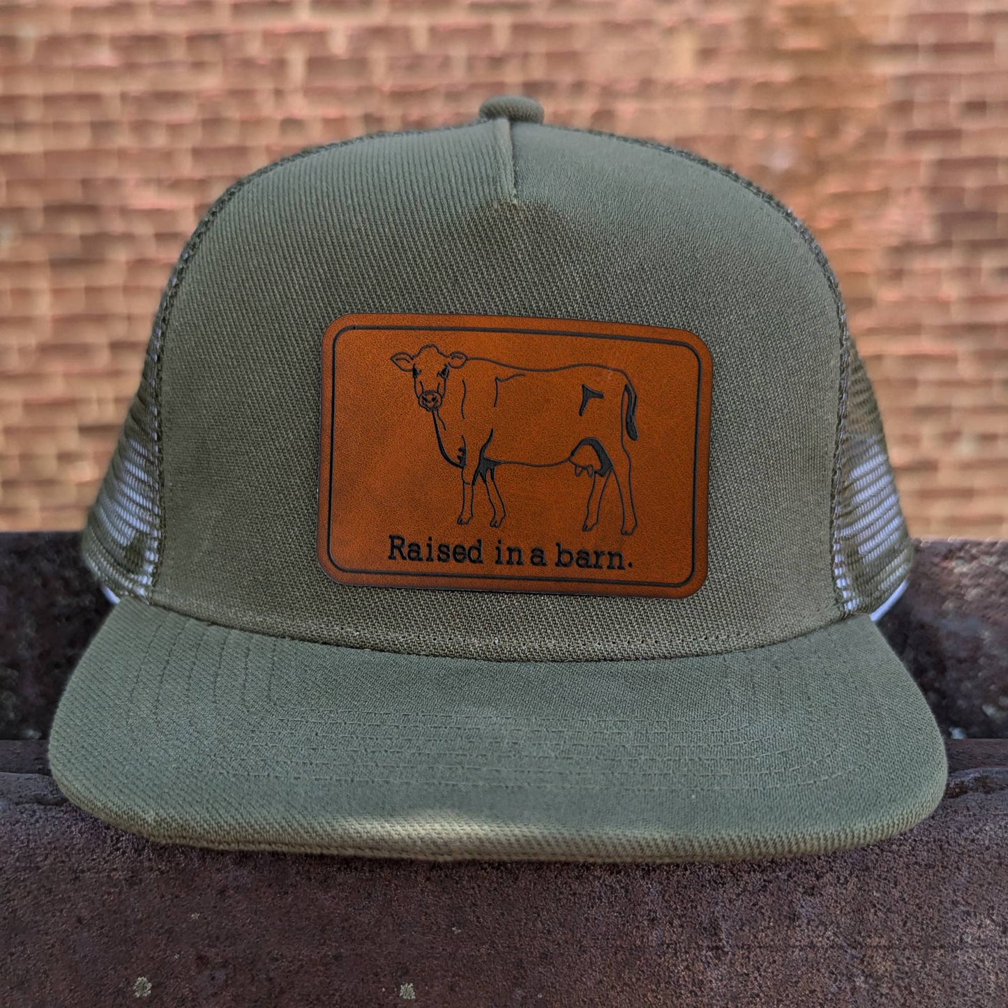 Raised in a barn Cow Western Kids Trucker Hat Fall 2024