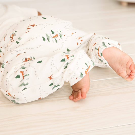 Long bodysuit- Into the woods-Cuffed organic pants- SET WITH ONESIE