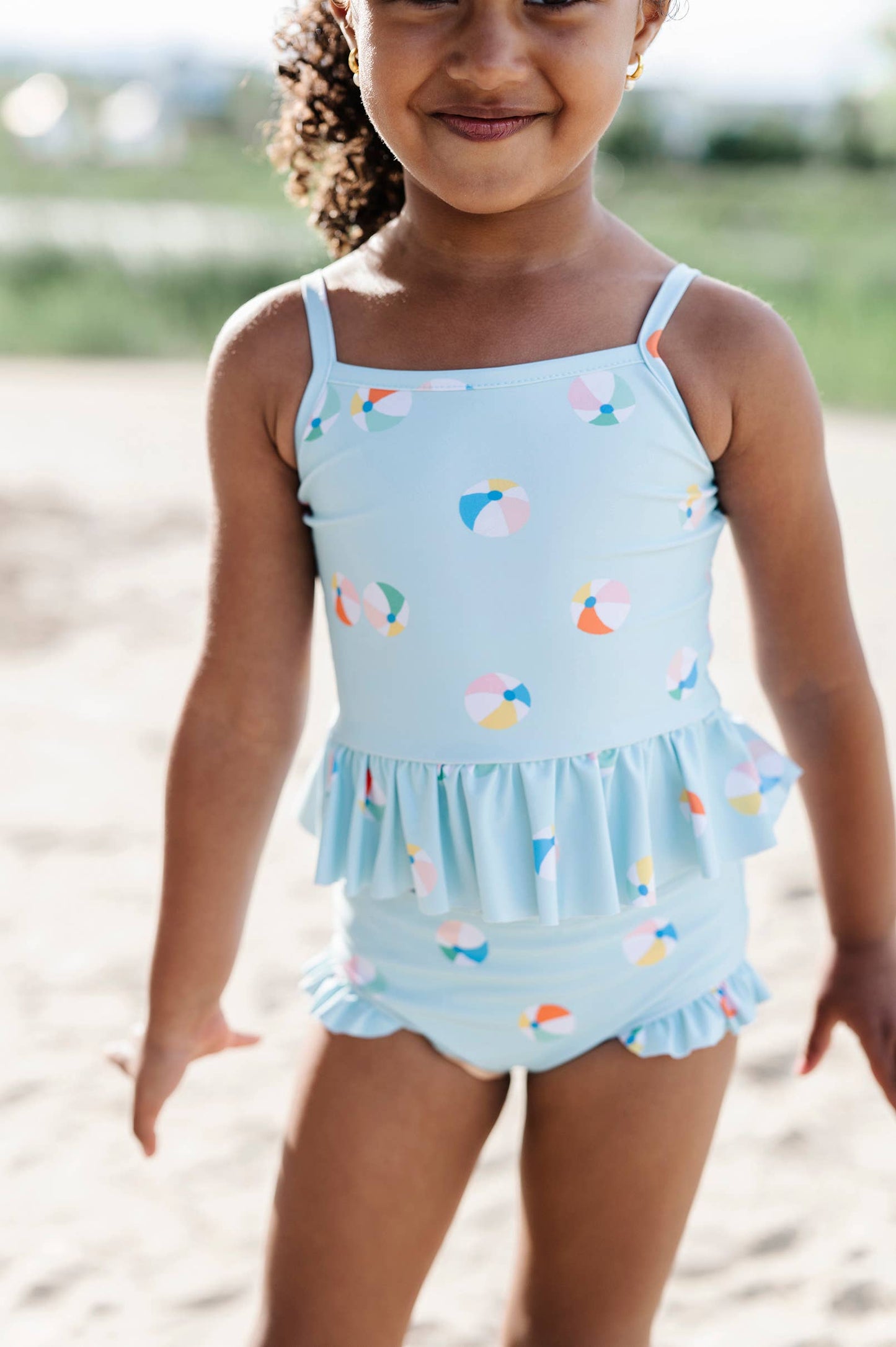 Emma Swim in Beach Ball | UPF 50 2-piece swimwear