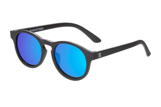Jet Black w/ Cobalt Blue Lens Polarized Keyhole Sunglasses