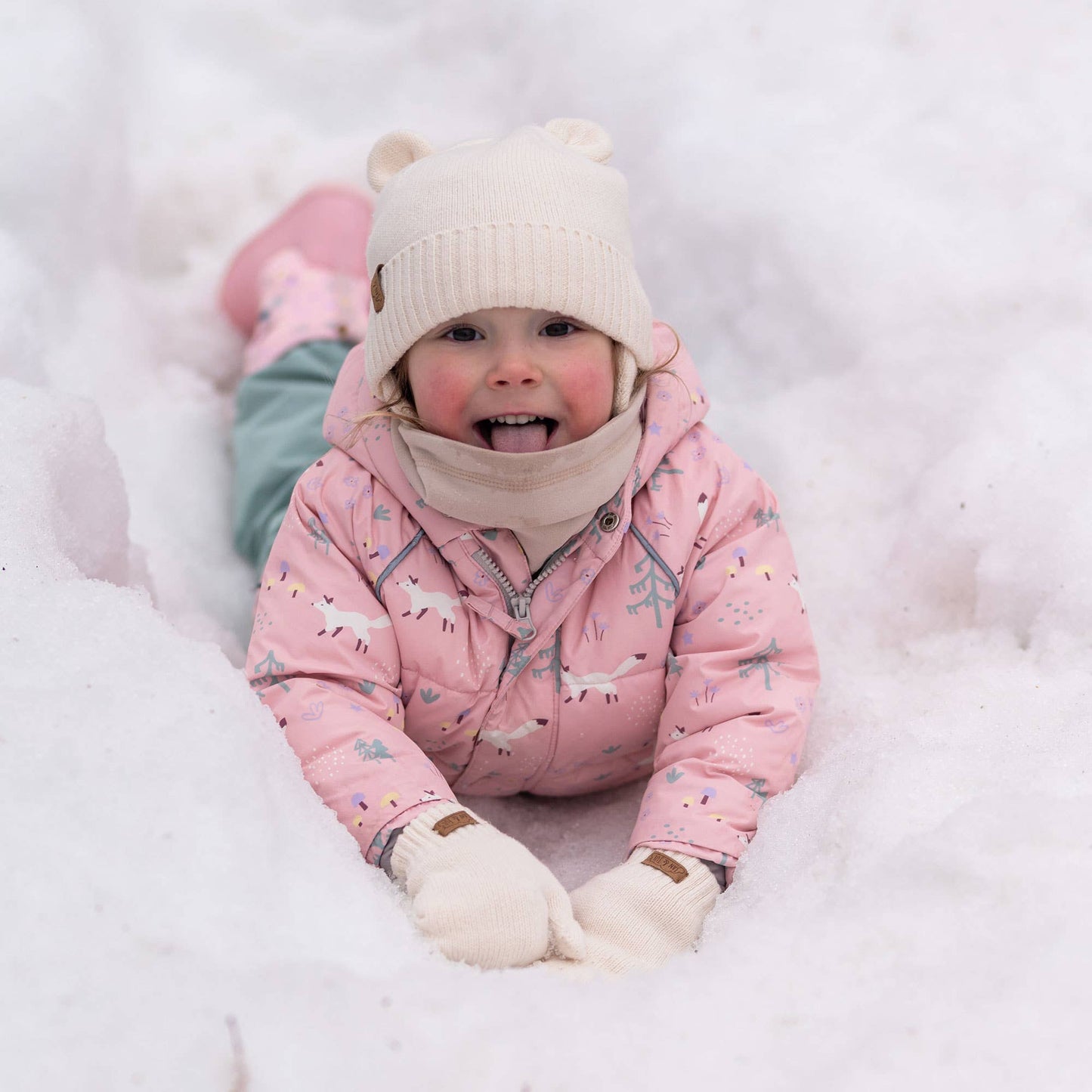 Vanilla Cream | Kids Cozy Knit Mittens