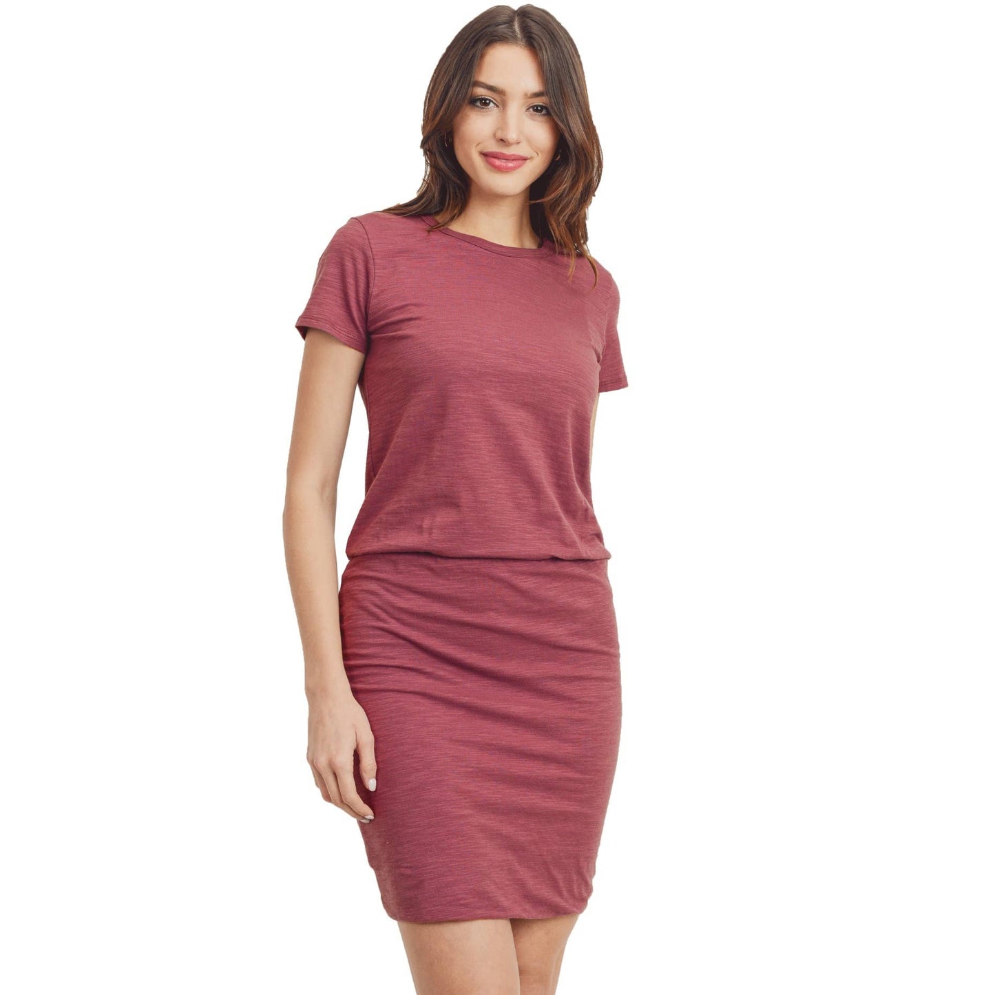 Solid Women's T-Shirt Short Sleeve Bodycon Mini Dress