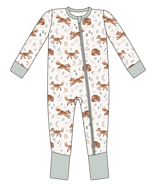 Baby Bamboo Pajamas - Bamboo Sleeper - Moonlit Fox
