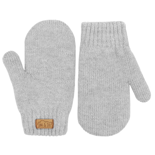 Soft Grey | Kids Cozy Knit Mittens