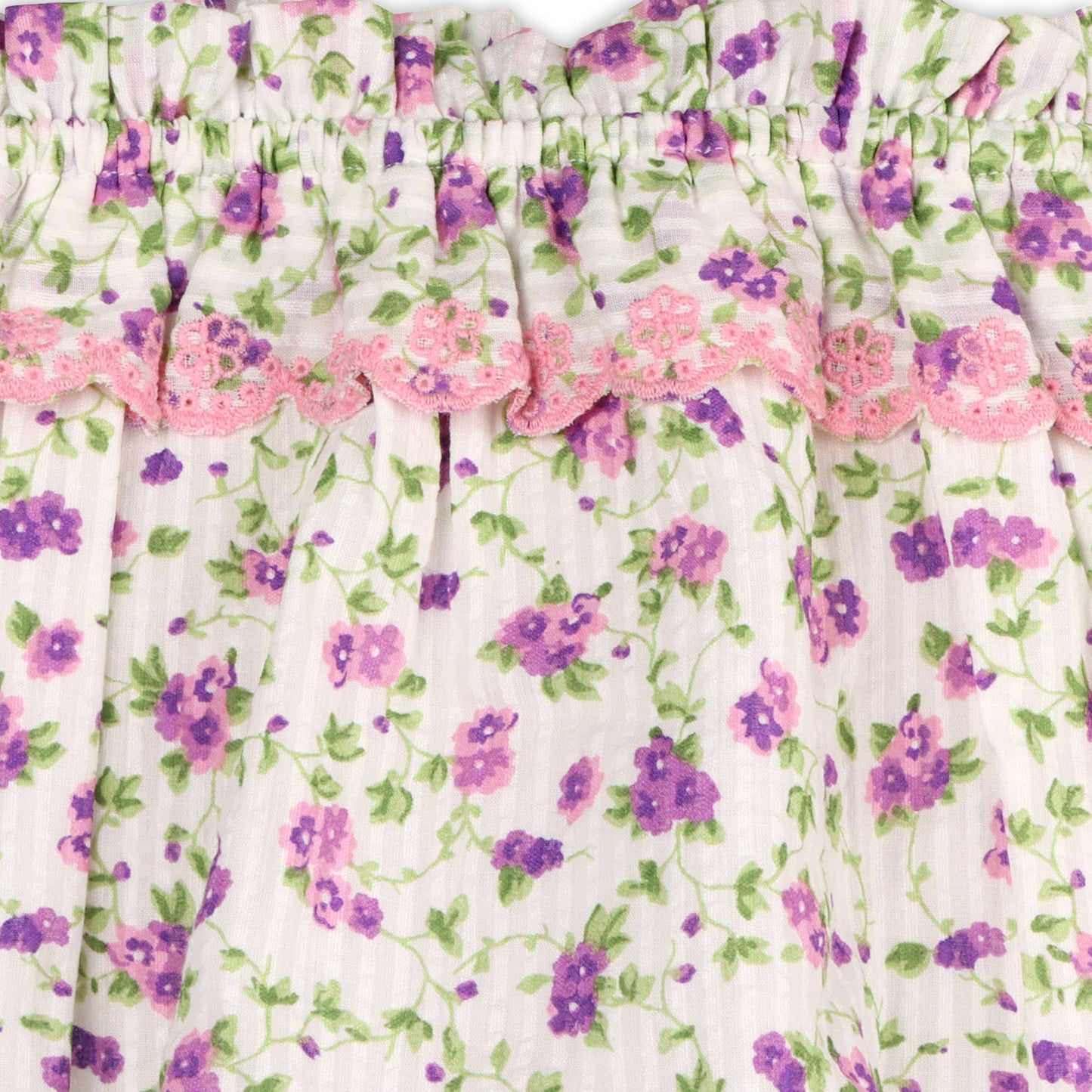 Camila Embroidered Seersucker Romper + Headband (Organic)