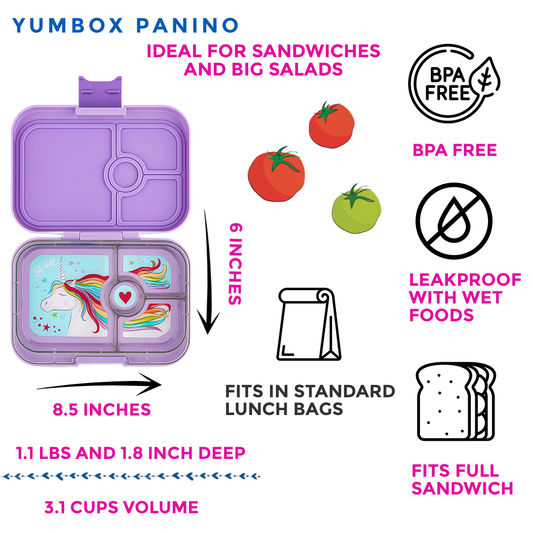 Leakproof Sandwich Friendly Bento Lunch Box - Lavande Purple