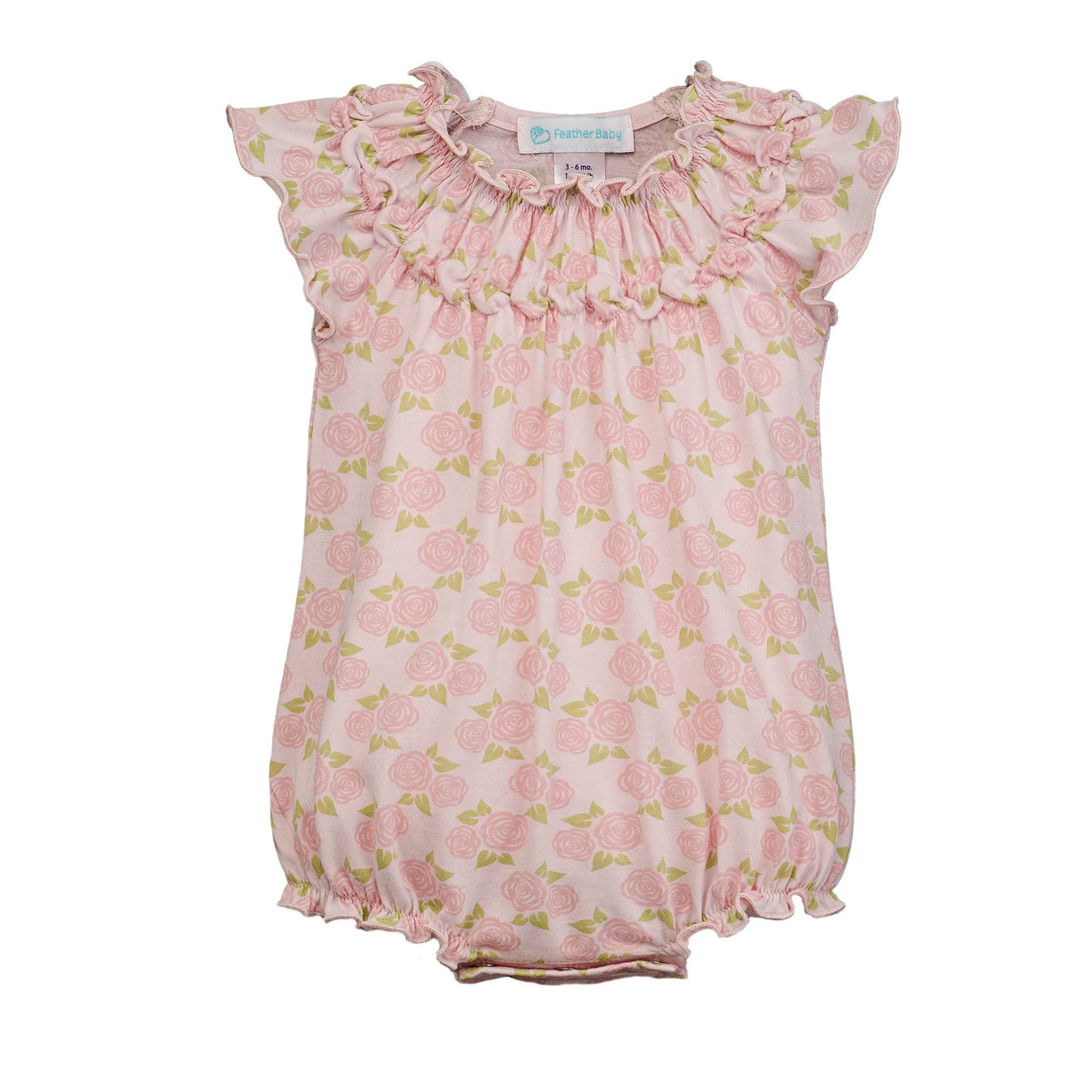 Ruched Bubble - Marlowe's Rose - Pima Cotton Baby One-Piece