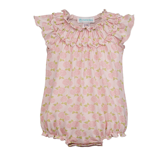 Ruched Bubble - Marlowe's Rose - Pima Cotton Baby One-Piece