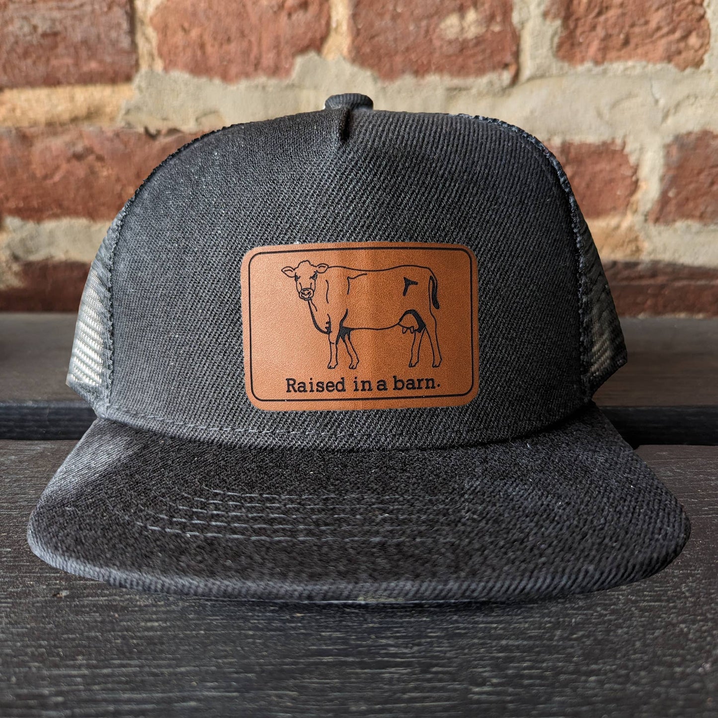 Raised in a barn Cow Western Kids Trucker Hat Fall 2024