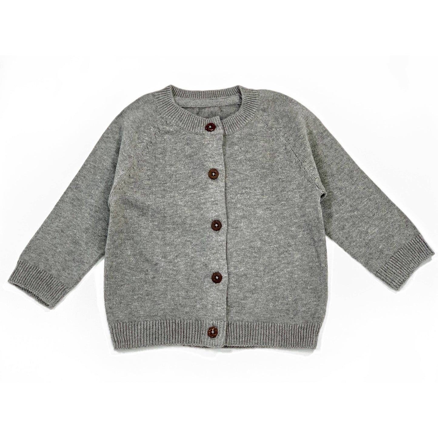 Dove White Pointelle Knit Baby Cardigan (Organic)