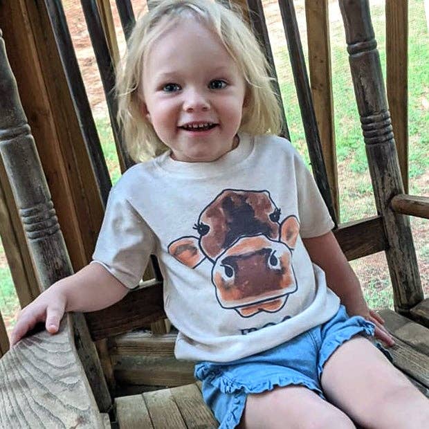 MOO Cow Country Western Apparel Farm Boy Clothes Girl Tee
