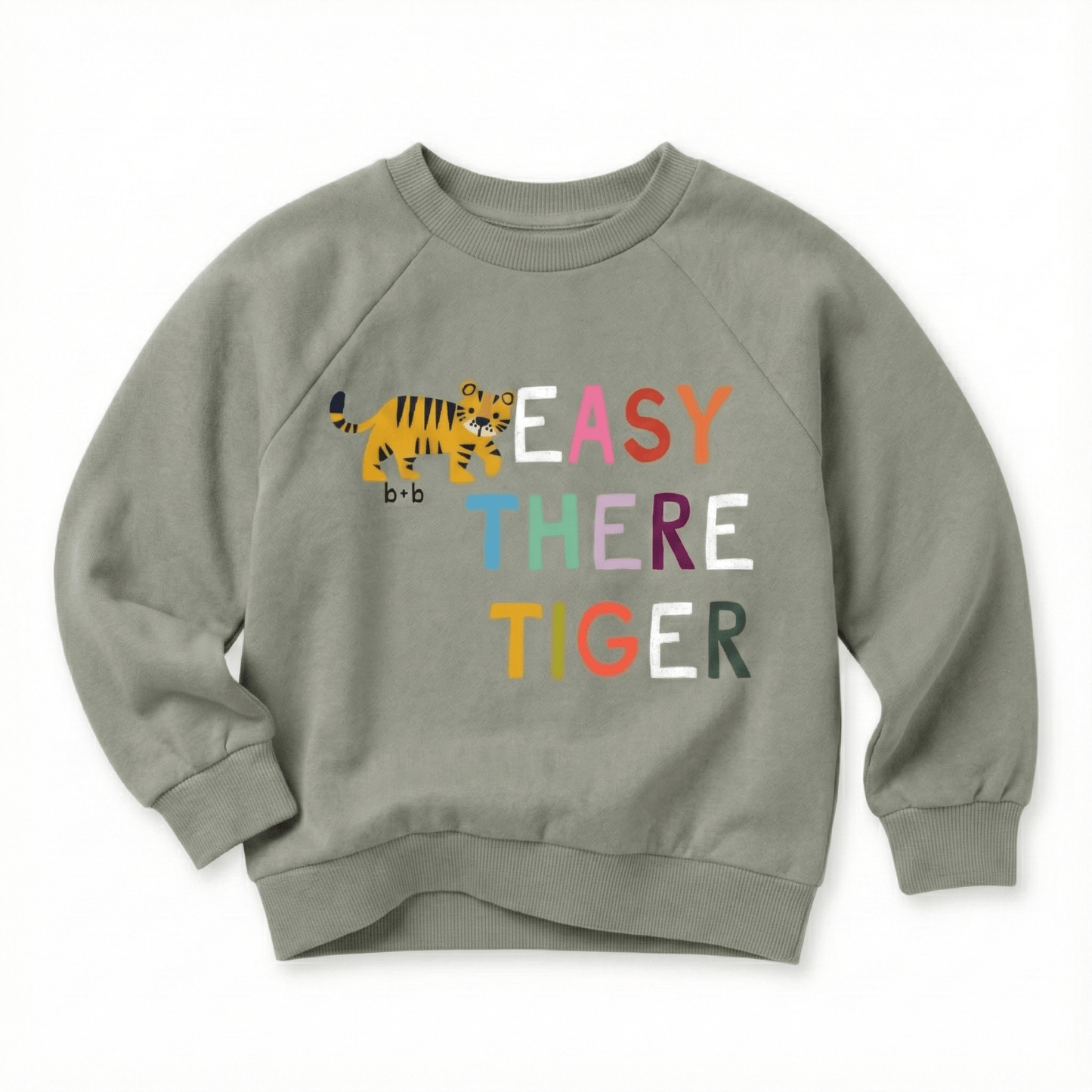 Organic Cotton Sweatshirt - Easy There Tiger: Cream / 18-24m