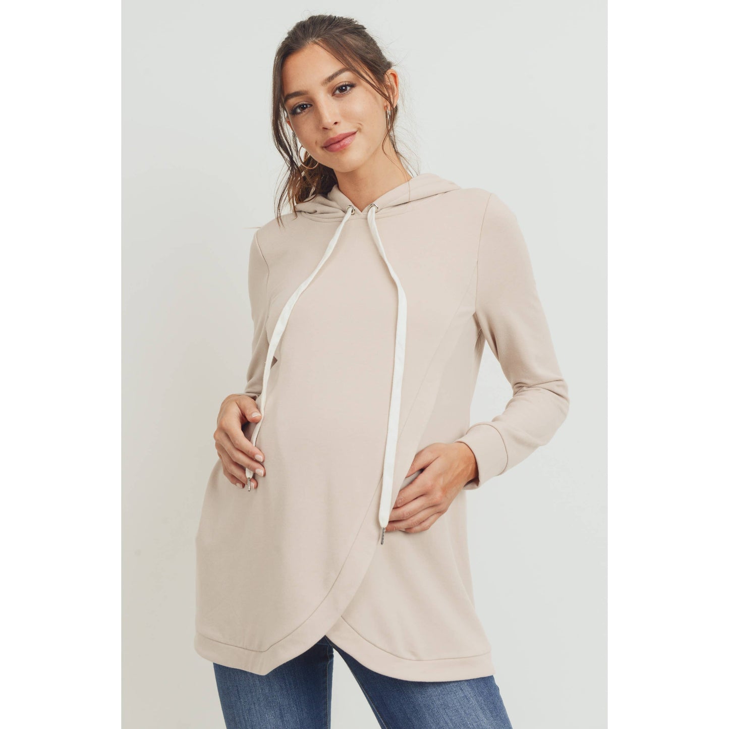 French Terry Crossover Nursing Hoodie