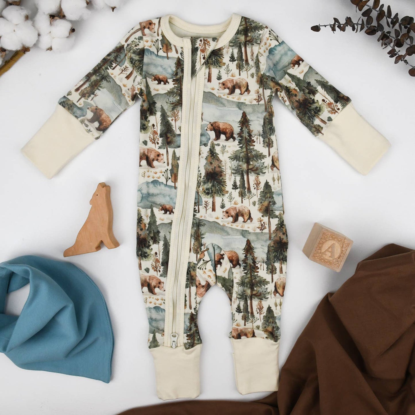 Organic Cotton Baby Pajamas Zipper Sleeper, Crispin PREORDER