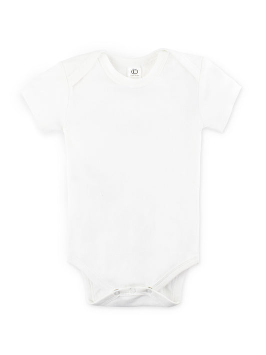 Organic Baby Short Sleeve Classic Bodysuit - White