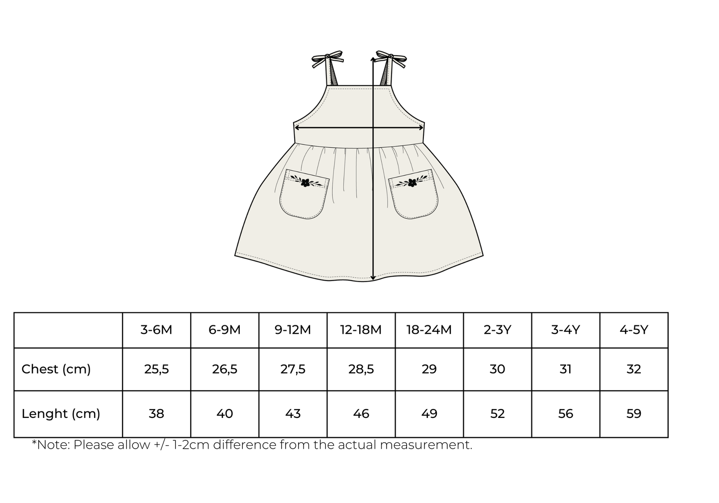 Baby / Girl Embroidered Summer Beige Dress 100% Cotton