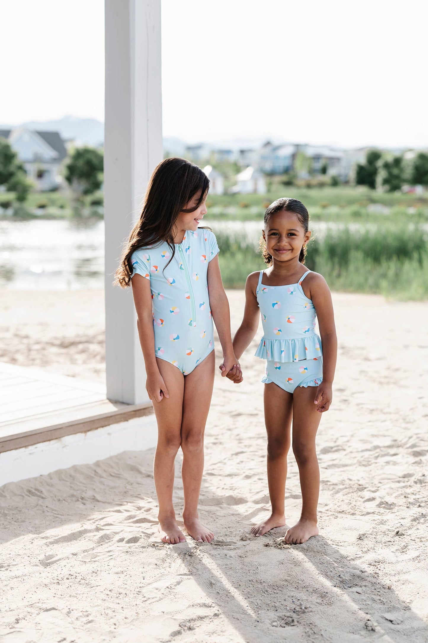 Emma Swim in Beach Ball | UPF 50 2-piece swimwear