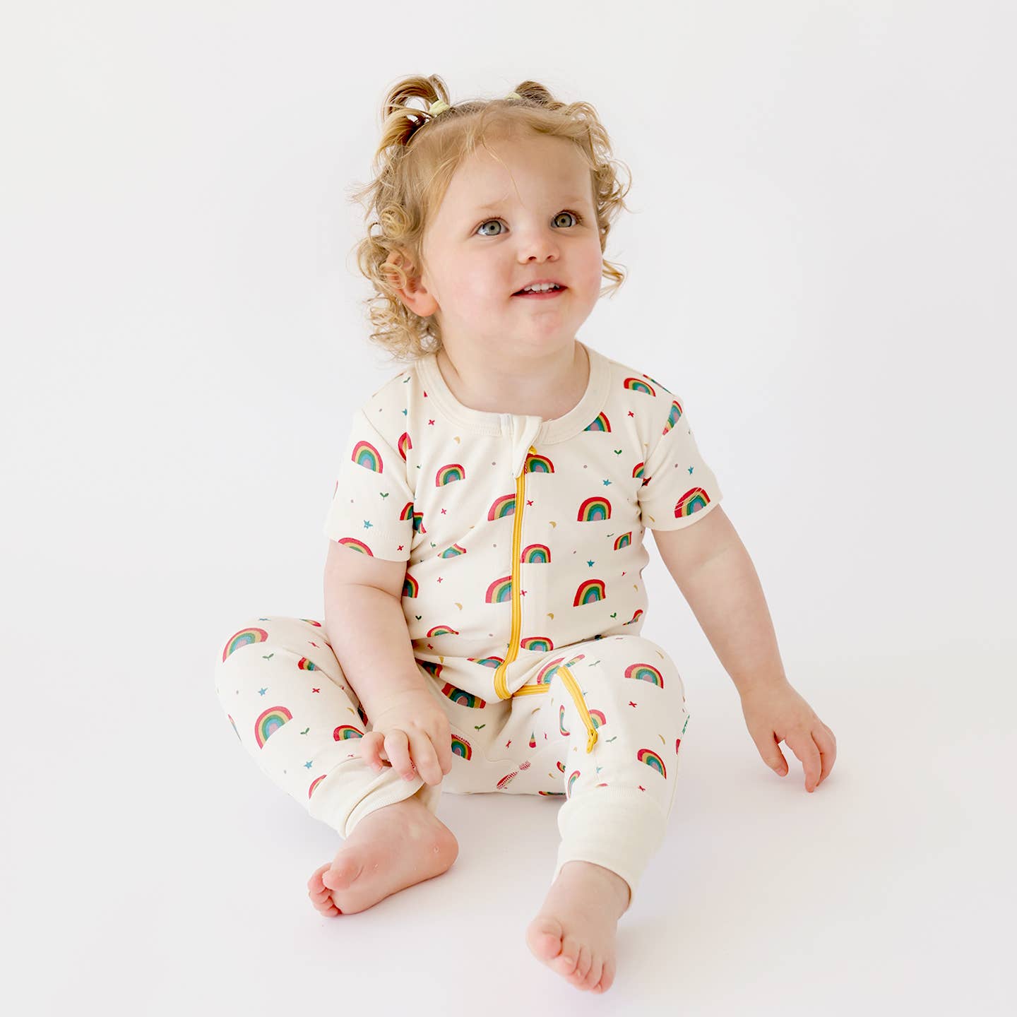 Signature Print '2-Way' Zip Romper - Short Sleeve