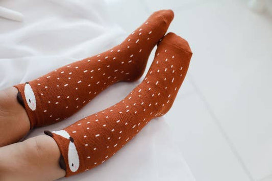 Raccoon- Brown Knee Socks