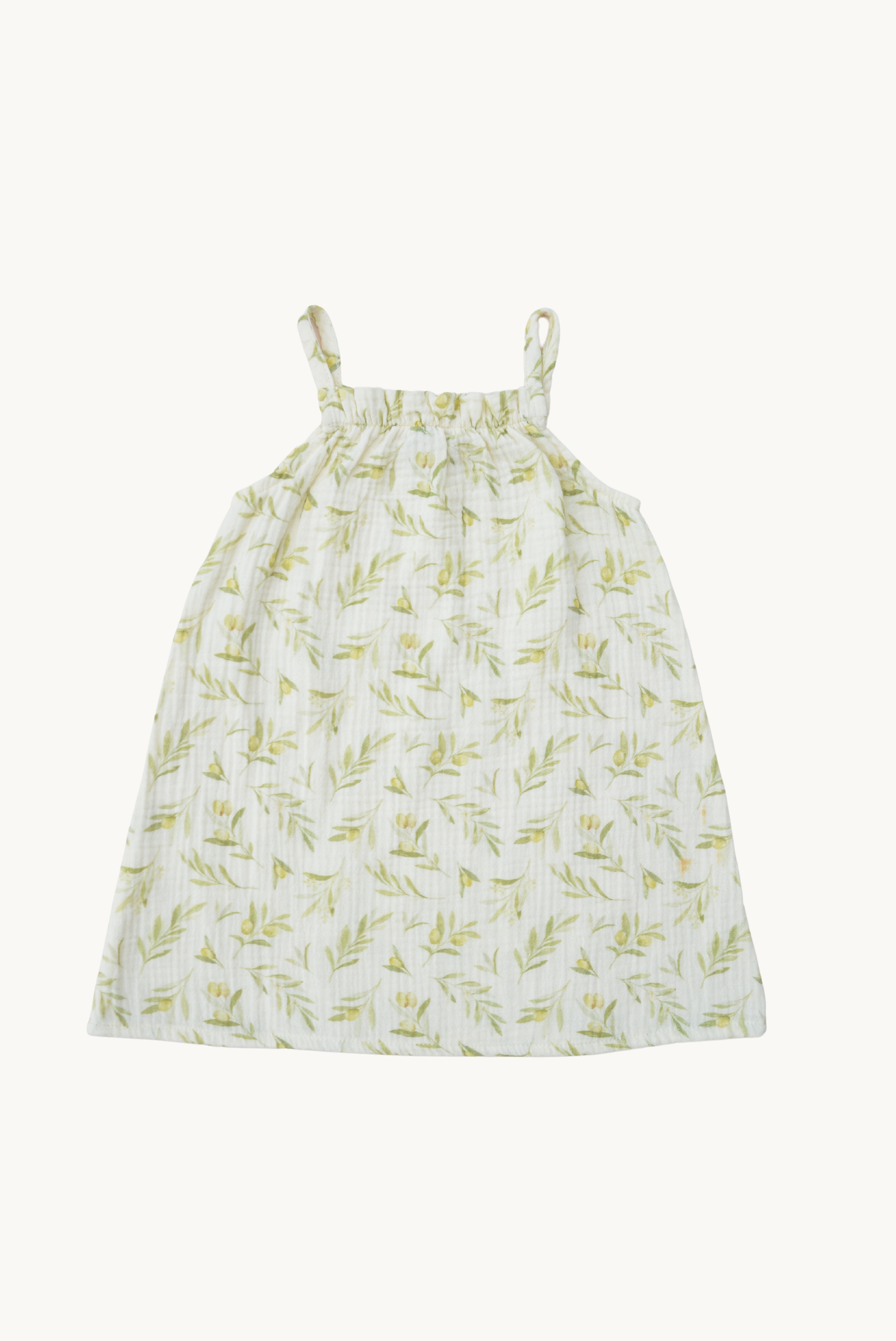 Baby / Kids Summer Olive Pattern Dress 100% Cotton Muslin