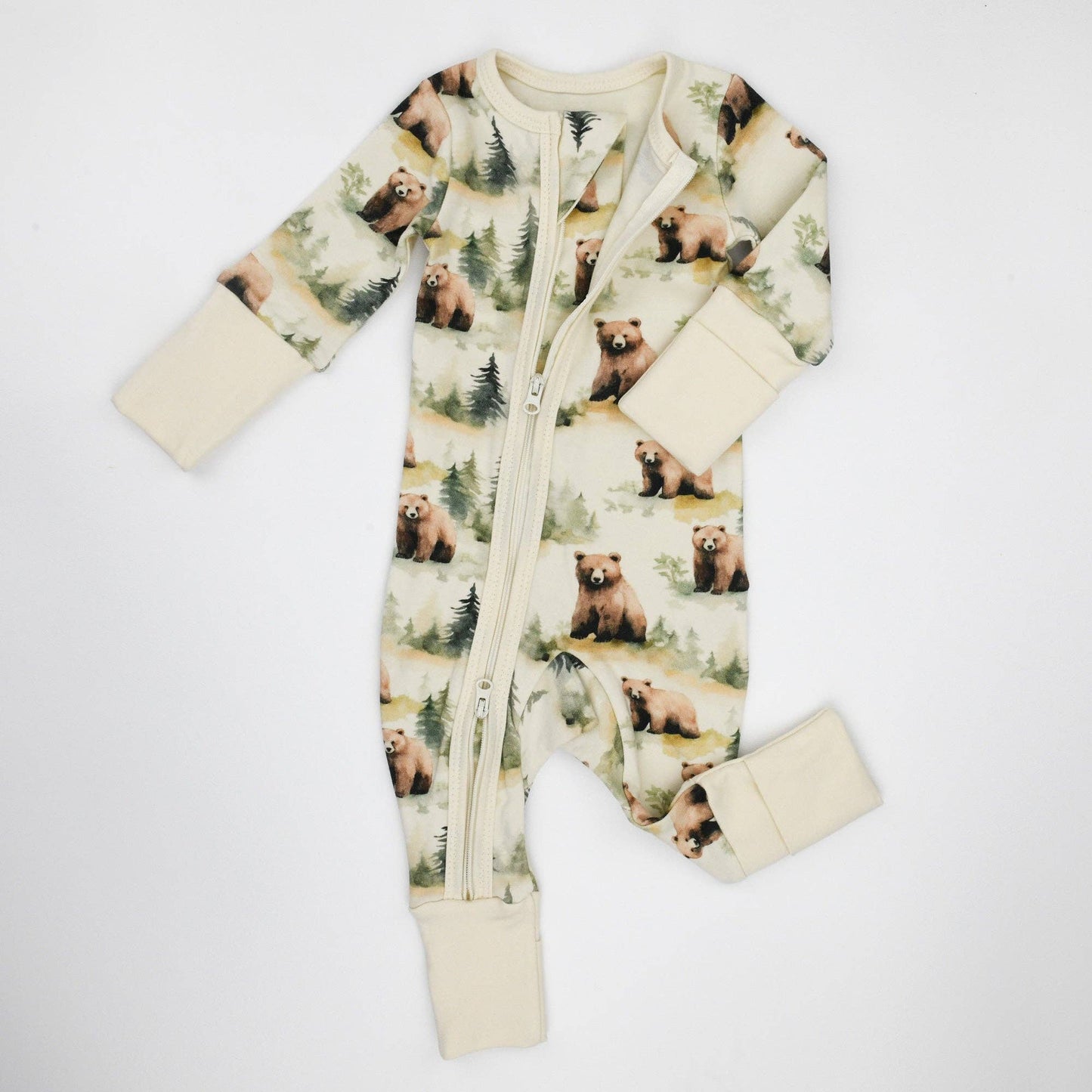Organic Cotton Baby Pajamas 2-Way Zip Front Zipper Sleeper, Hemlock
